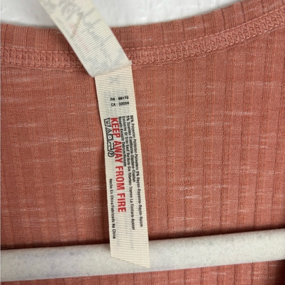 Free People Intimacy Women’s XS Ribbed Peach Bodysuit Lightweight - Picture 5 of 7